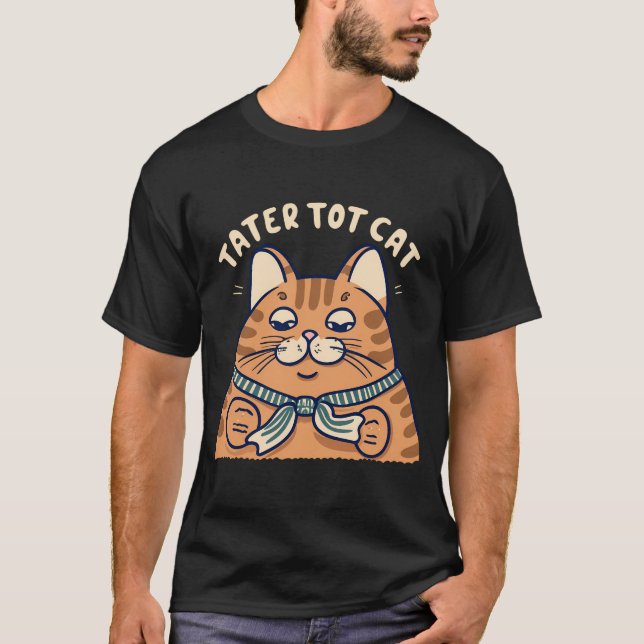 Camiseta Tater Tot Cat T Shirt Design (Frente)