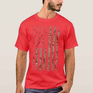Camiseta Tática Militar de Bandeira do Deserto Camo America