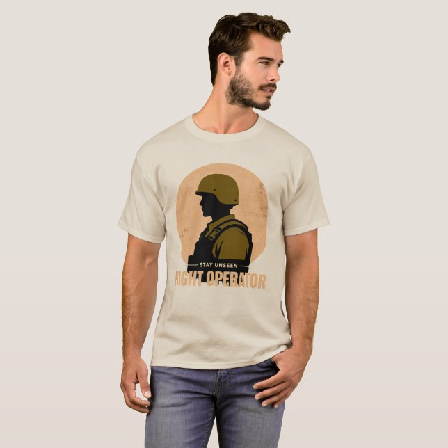 Camiseta Tática Vintage Night Operator (Frente Completa)