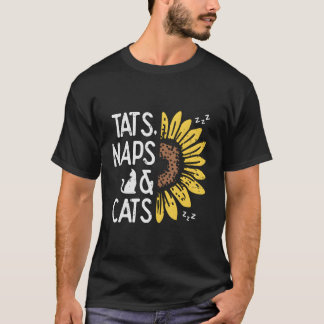 Camiseta Tats Naps And Cats Sunflower Pet Ownership Animal 