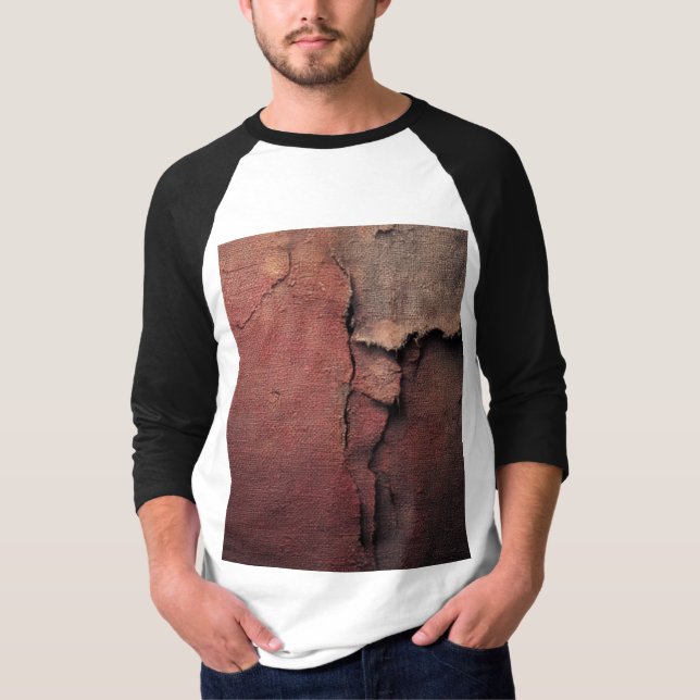 Camiseta Tattered Canvas Abstract in Rust and Earth (Frente)