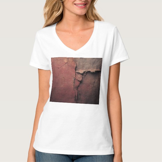 Camiseta Tattered Canvas Abstract in Rust and Earth (Frente)