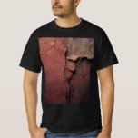 Camiseta Tattered Canvas Abstract in Rust and Earth<br><div class="desc">Experience the beauty of imperfection with this evocative abstract piece. This artwork captures the intricate details of frayed edges and weathered fabric, blending deep crimson tones with muted earthy browns and ochre. The coarse, linen-like texture creates a visual depth that feels three-dimensional, mimicking the appearance of ancient parchment or a...</div>