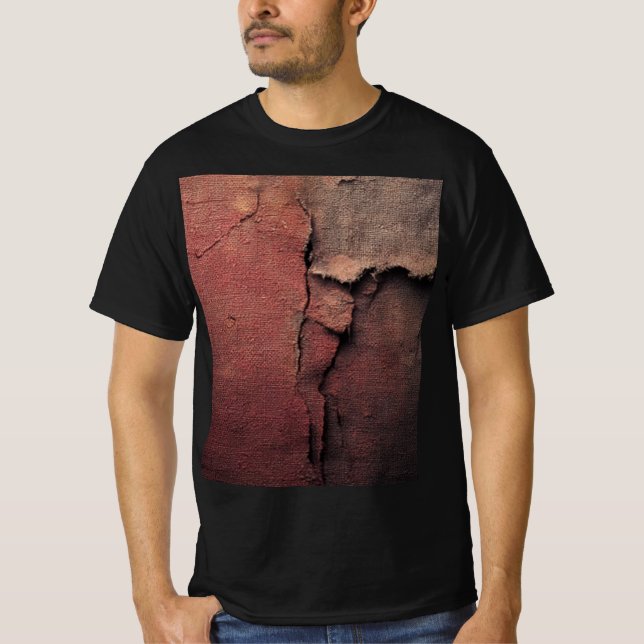 Camiseta Tattered Canvas Abstract in Rust and Earth (Frente)