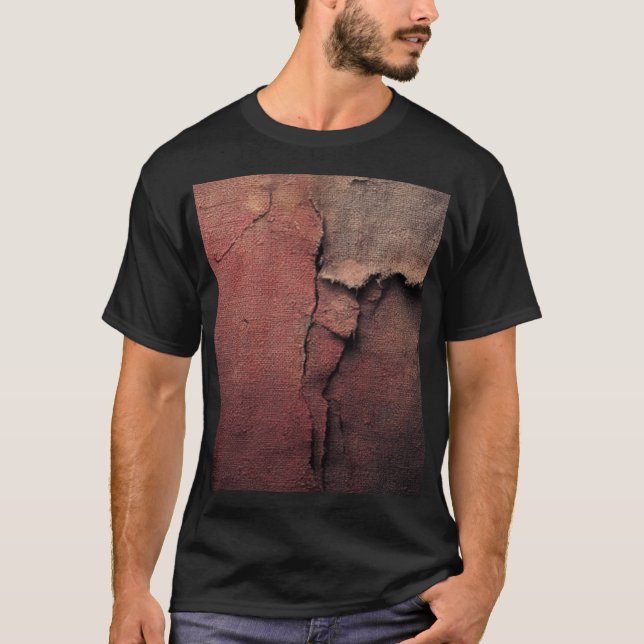 Camiseta Tattered Canvas Abstract in Rust and Earth (Frente)