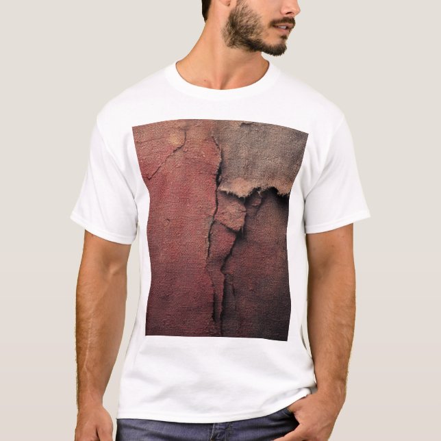 Camiseta Tattered Canvas Abstract in Rust and Earth (Frente)