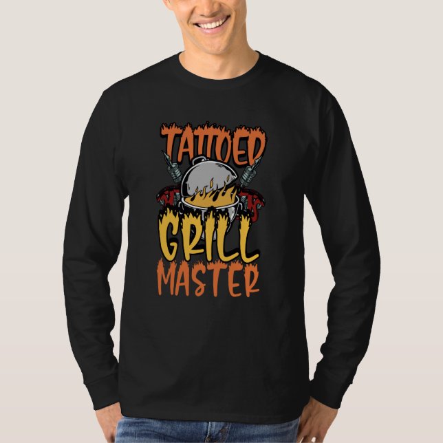 Camiseta Tattoed Grill Master Smoker Grill Barbecue Meat Gr (Frente)