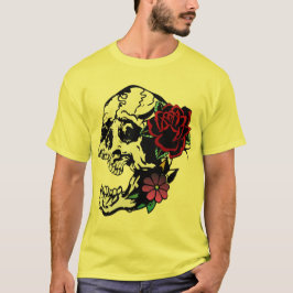 Camiseta tattoo crane rose fleur tete de mort old school ta