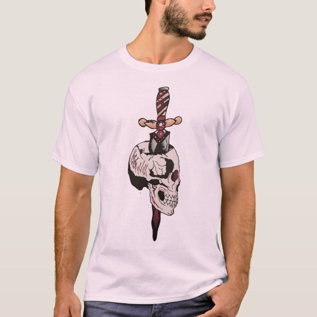 Camiseta tattoo crane transperce dague old school tete de m (Frente)