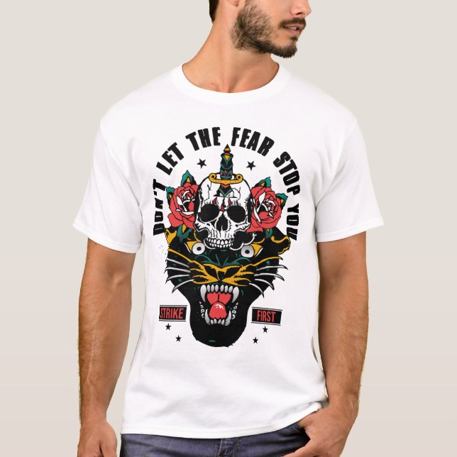 Camiseta Tattoo panthere citation old school (Frente)