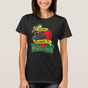 Camiseta Tattoo Studio Tattooist My Heart Pertence A Um Tat