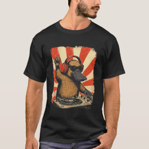 Camiseta Tatu-bola DJ House Música Retro Amante de Animais