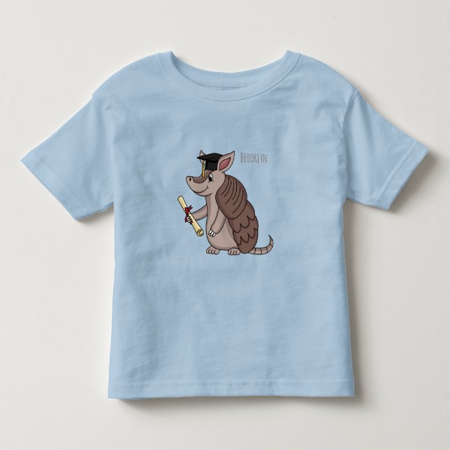 Camiseta Tatu bonito com desenho de boné de formatura (Frente)
