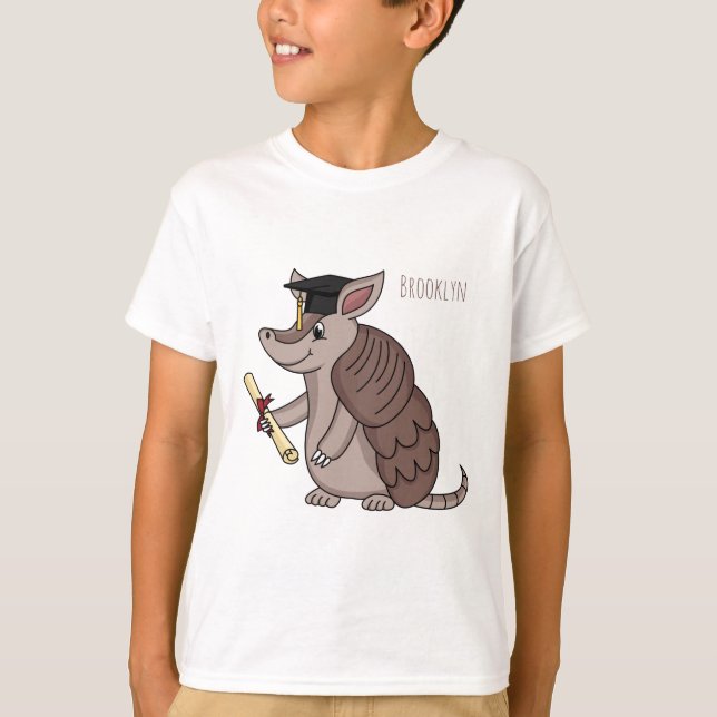 Camiseta Tatu bonito com desenho de boné de formatura (Frente)