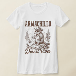 Camiseta Tatu Cowboy Armachillo Vibrações do Deserto Engraç