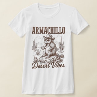 Camiseta Tatu Cowboy Armachillo Vibrações do Deserto Engraç