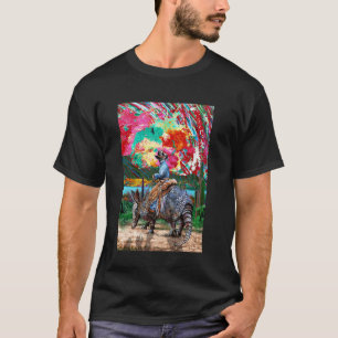 Camiseta Tatu Cowboy Lago do Pôr do Sol Falcão Surrealista