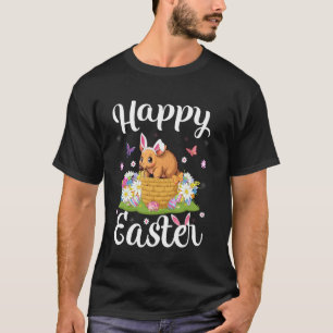 Camiseta Tatu Feliz Caça ao Ovo de Páscoa Orelha de Coelho