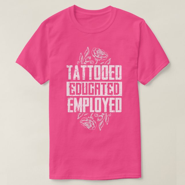 Camiseta Tatuado Educado Empregado (Frente do Design)