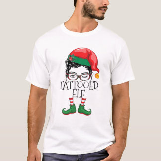 Camiseta Tatuado Elf Coincando Com A Família Pijamas Natal 