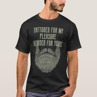 Camiseta Tatuado para o Meu Prazer Barbudo para o Seu Barba