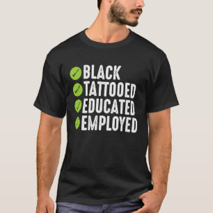 Camiseta Tatuado Preto Culto Empregado Orgulhoso Bougie E