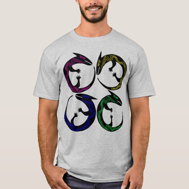 Camiseta Tatuagem Aboriginal tribal Etnográfica Pagan Lizar (Frente)