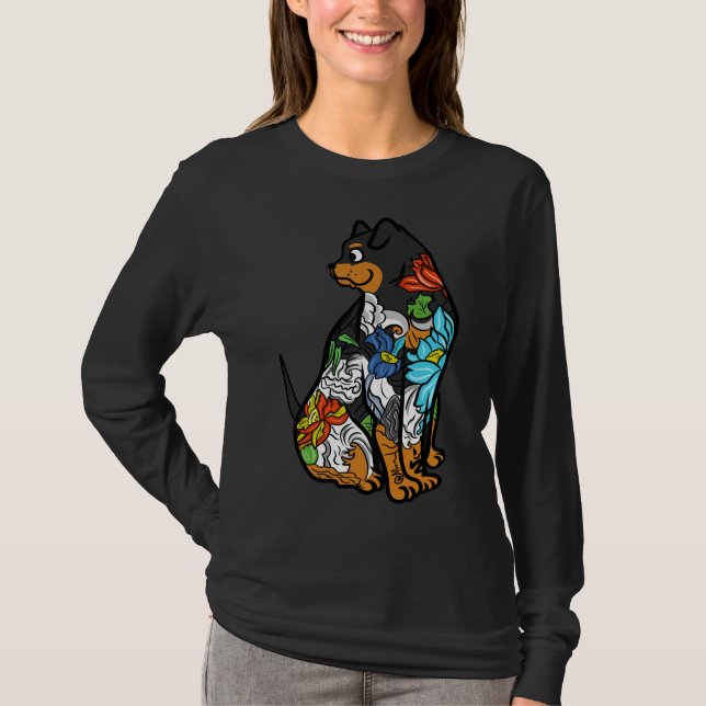 Camiseta Tatuagem Artística Rottweiler (Frente)