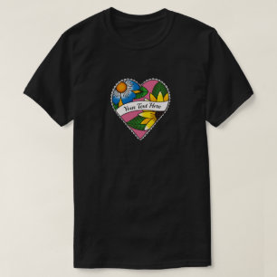 Camiseta Tatuagem Cardíaca Floral - Crie O Seu