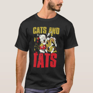 Camiseta Tatuagem Corporal Tats E Gatos Artista De Tatuagem