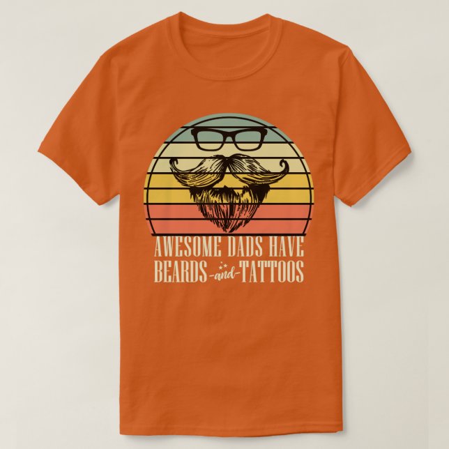 Camiseta Tatuagem da barba pai (Frente do Design)