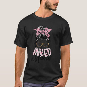Camiseta Tatuagem da mamãe Tatuada Mamãe Pink Skull Gothic