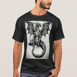 Camiseta Tatuagem de abstrato de cinza de galões, de preto