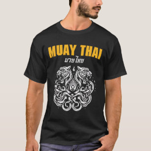 Camiseta Tatuagem de Arte Muay Thai Sak Yant Tigre Gêmeo Ki