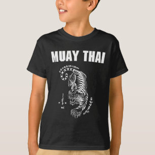Camiseta Tatuagem de Arte Muay Thailand Sak Yant Tigre Kick