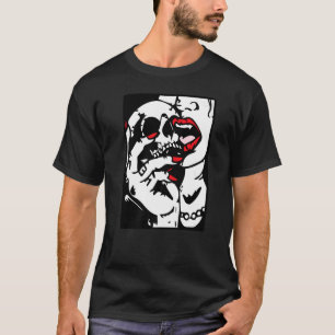 Camiseta Tatuagem de Caveira Vampiro