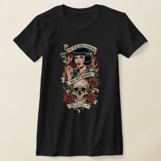 Camiseta Tatuagem de Caveira Vintage Americana