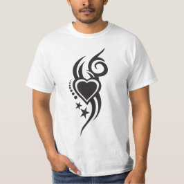 Camiseta Tatuagem de Coração Floral Ornamentado
