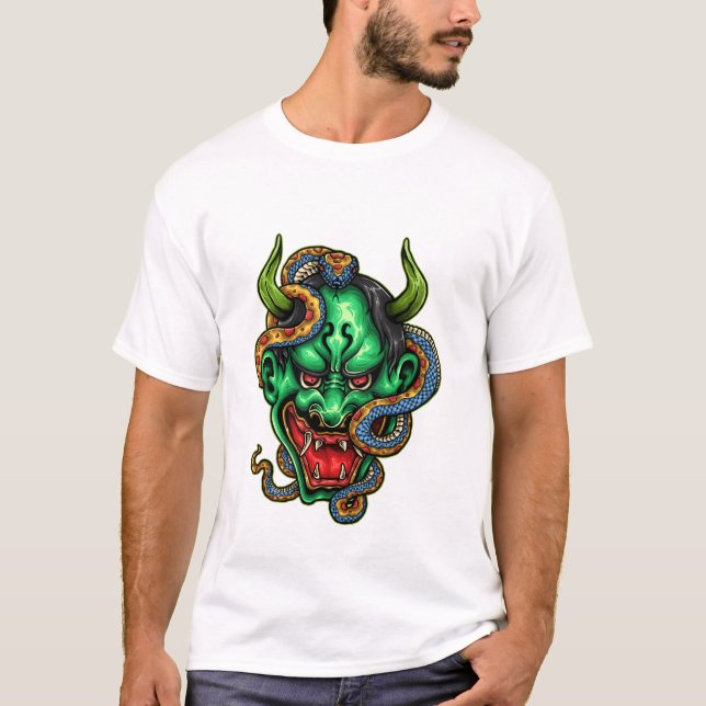 Camiseta Tatuagem de Dragão Verde (Frente)