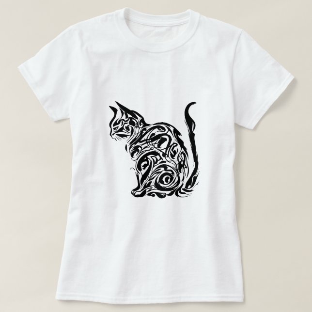 Camiseta Tatuagem de gato (Frente do Design)