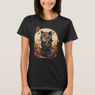 Camiseta Tatuagem de gato Samurai japonês, Ninja Cat 1