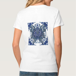 Camiseta Tatuagem de Mandala Floral Tradicional Borboleta A