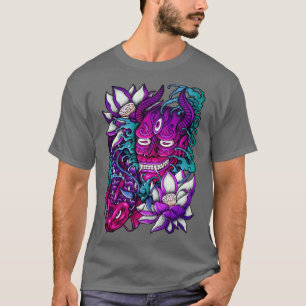 Camiseta Tatuagem de máscara de demônio japonês