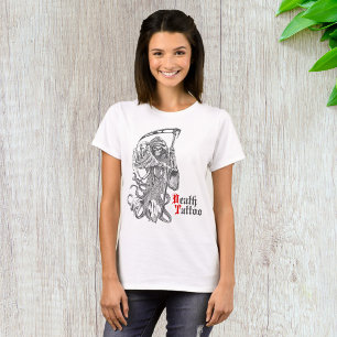 Camiseta Tatuagem de Morte Ceifador Esqueleto