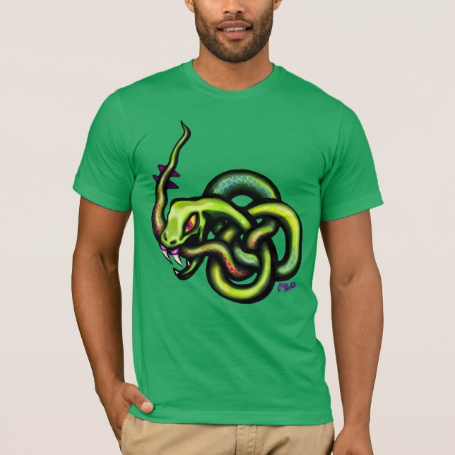 Camiseta Tatuagem de Nó Celular de Ouroboros Cobra (Frente)