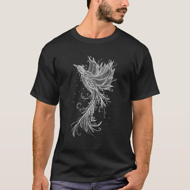 Camiseta Tatuagem de pássaro Phoenix (Frente)