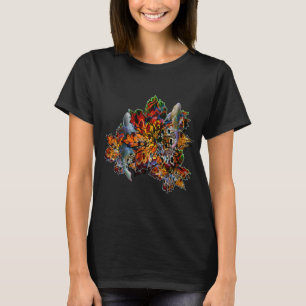 Camiseta Tatuagem de Peixe Vintage para Homens Mulheres, Re