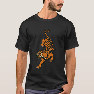 Camiseta Tatuagem de tigre descendo rastejando flash old sc