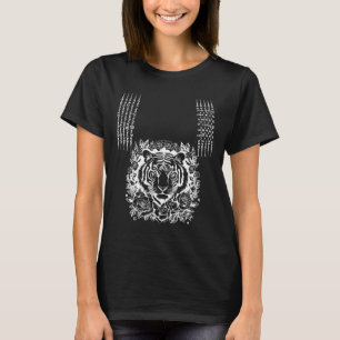Camiseta Tatuagem de Tigre Muay Thai Kickboxing Cultural As