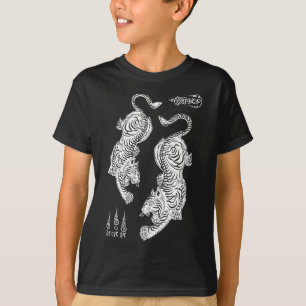 Camiseta Tatuagem de Tigres Sak Yant Muay Thai Kickboxing A